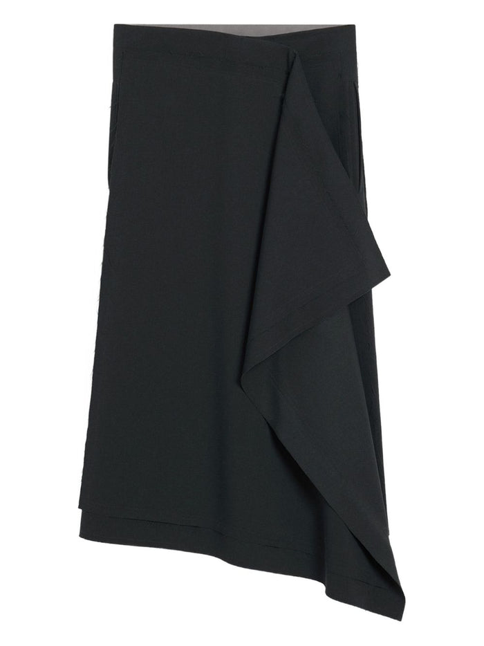Ami Paris Charcoal Wool Skirt