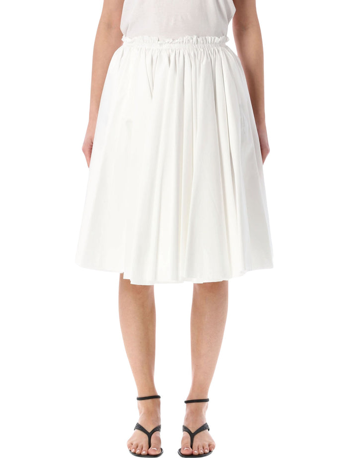 Ami Paris White Elastic Waist Skirt