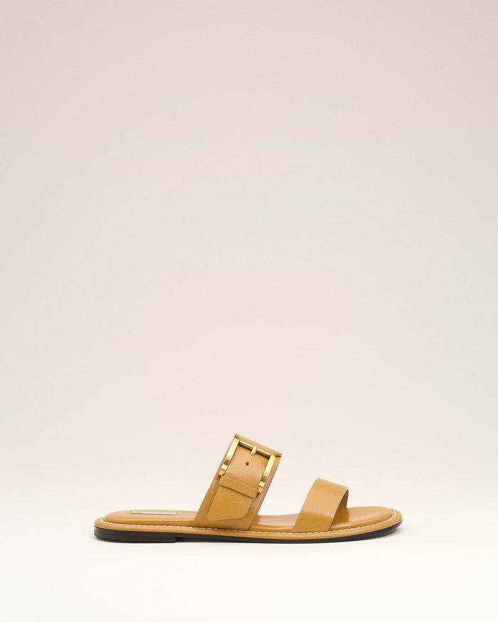 Ami Paris Honey Leather Buckle Sandals
