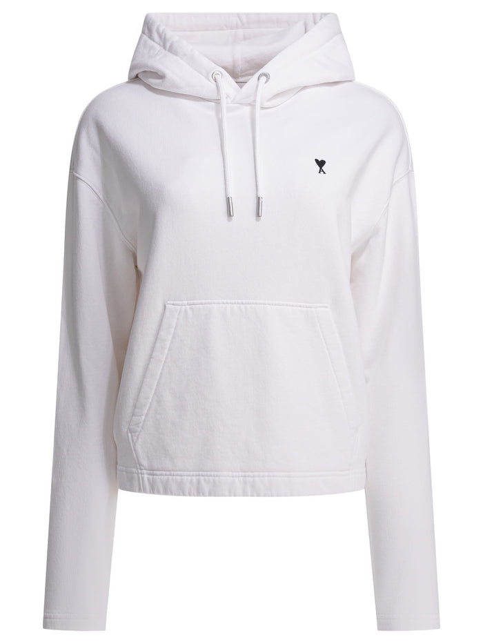 Ami Paris White Cotton Sweatshirt