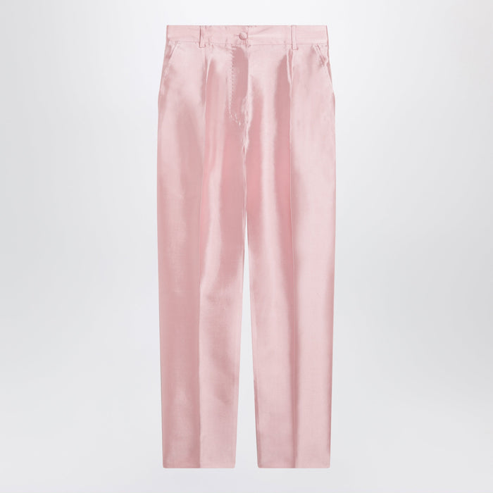 Dolce&Gabbana Silk Shantung Cigarette Trousers In Candy Pink
