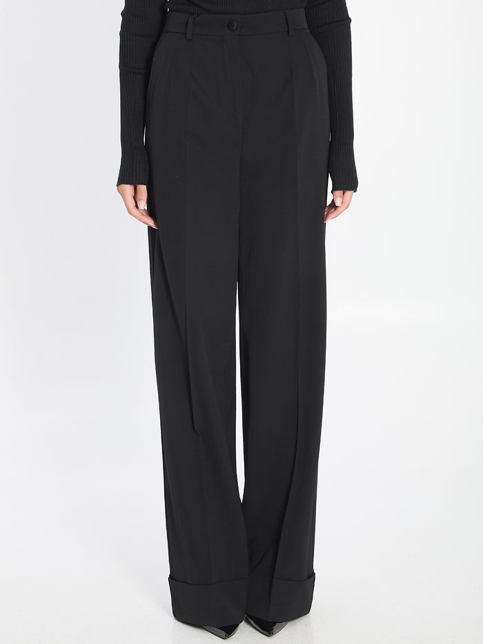 Dolce & Gabbana Pleated Wide Leg Trousers
