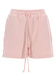 Dolce & Gabbana Pink Cotton Drawstring Shorts With Embroidered Logo
