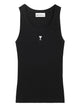 Ami Paris Black Ami De Coeur Tank Top