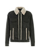 Fendi Faded Stonewash Treatment Corduroy Blouson With Sheepskin Trim Removable Collar