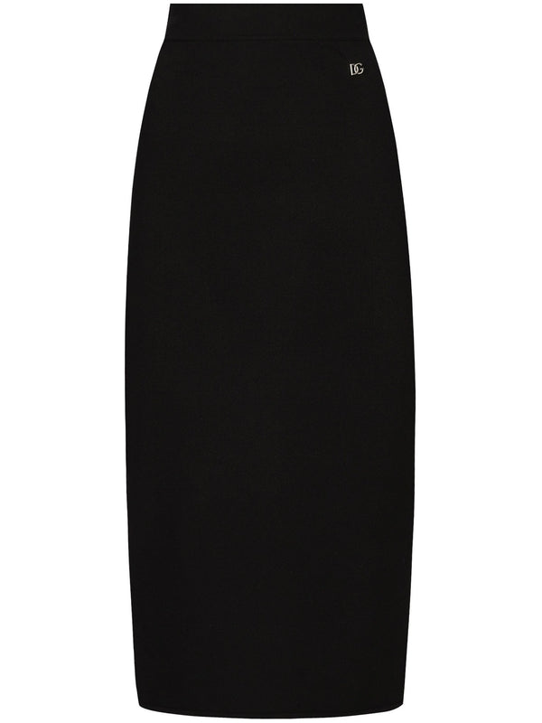 Dolce & Gabbana Black Longuette Viscose Skirt