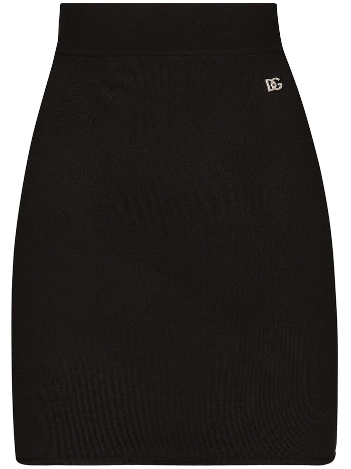Dolce & Gabbana Black Short Viscose Skirt
