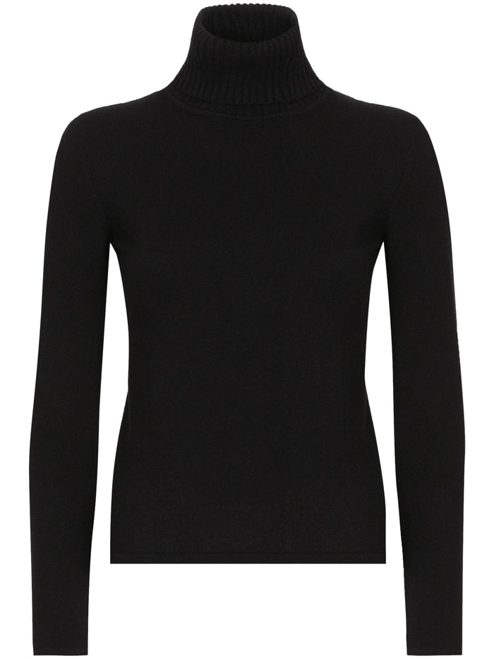Dolce & Gabbana Black Cashmere Turtleneck Sweater