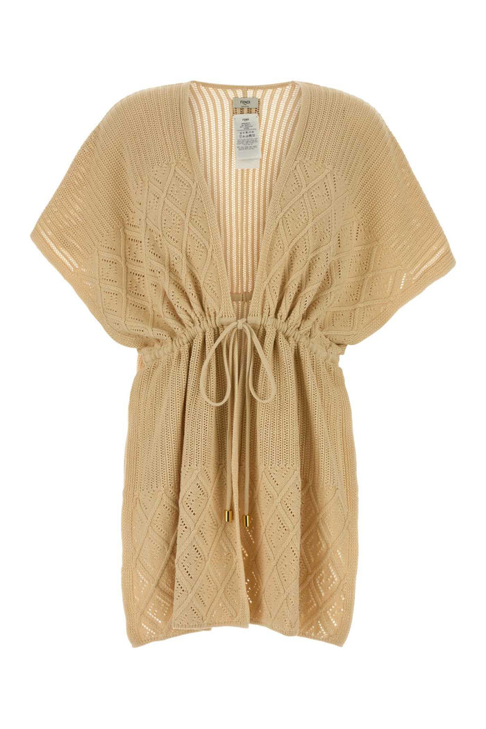 Fendi Sand Knit Poncho