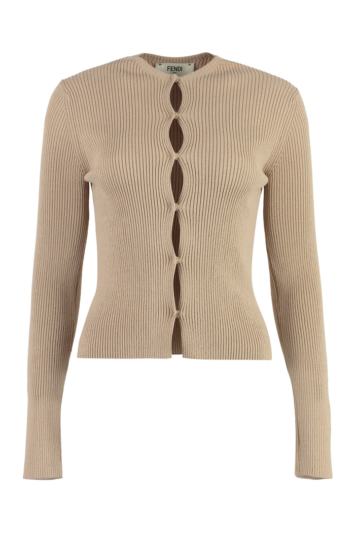 Fendi Biscuit Cotton Blend Cardigan