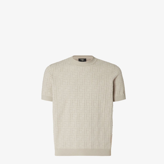 Fendi Grey Cream Ff Cotton Selleria Pullover