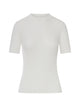 Fendi Ribbed Short-Sleeve Sweater