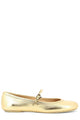 Gianvito Rossi Flat Round-Toe Ballerina In Gold Smooth Leather