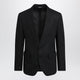 Dolce&Gabbana Single-Breasted Jacket In Black Linen Canvas