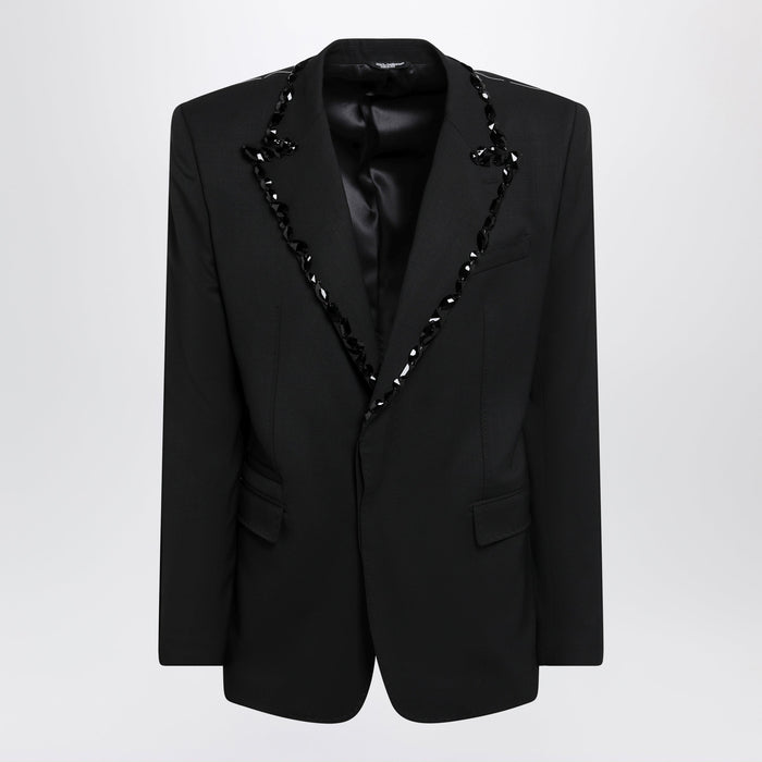 Dolce & Gabbana Embellished Woolblend Blazer In Black