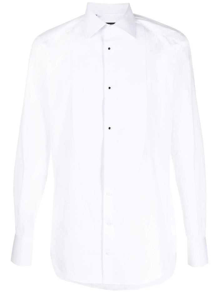 Dolce & Gabbana Gold Fit White Tuxedo Shirt