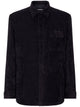 Dolce & Gabbana Black Stretch Corduroy Button-Up Shirt