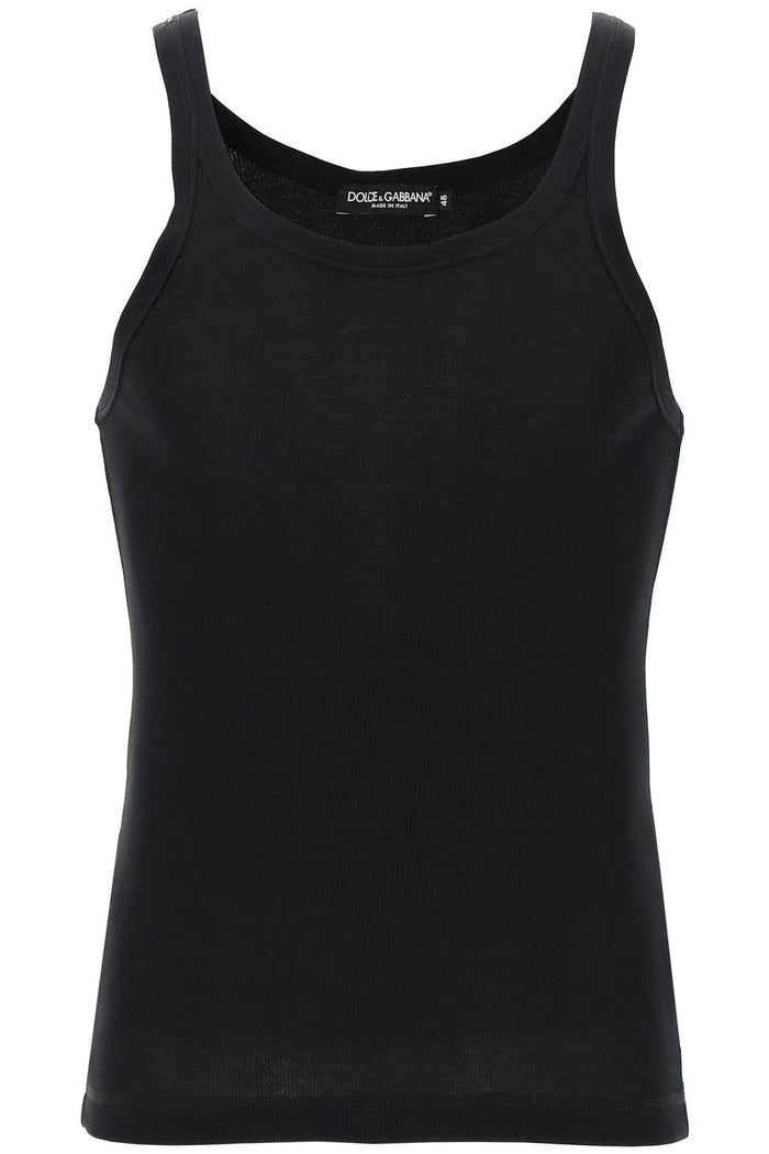 Dolce & Gabbana Black Cotton Tank Top