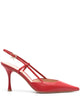 Gianvito Rossi Red Leather Decolletes Slingback