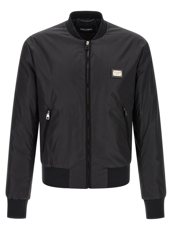 Dolce & Gabbana Logo Plaque Bomber Jacket