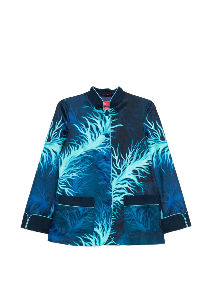 F.r.s For Restless Sleepers Printed Silk Jacket