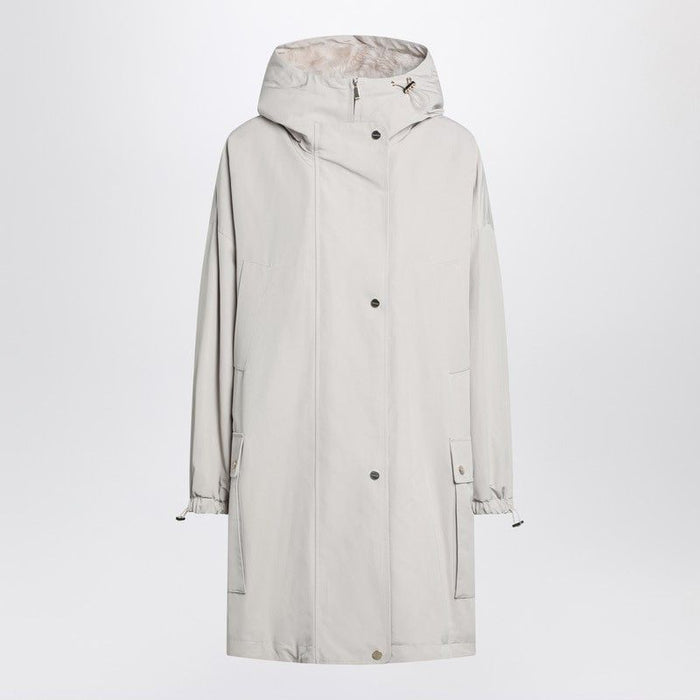 Max Mara Studio  Light Beige Cotton Blend Parka