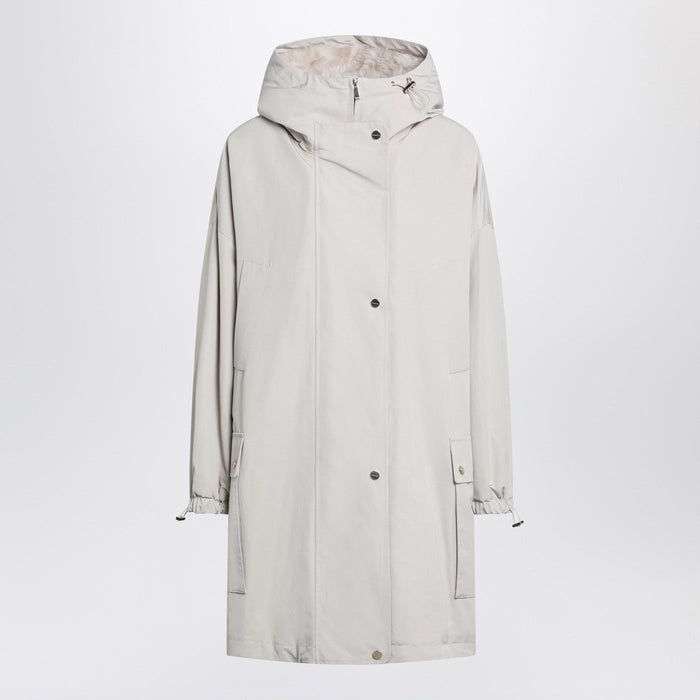 Max Mara Studio Light Beige Cotton Blend Parka