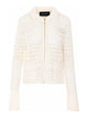 Fabiana Filippi White Knitted Jacket With Frontal Zip Closure