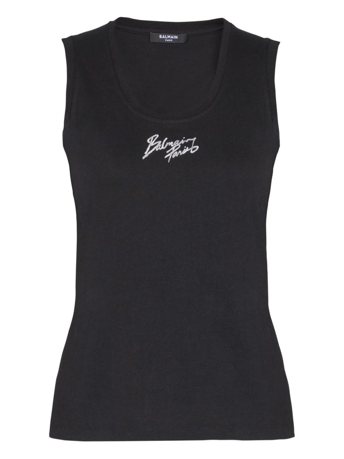 Balmain Balmain Logo Print Tank Top