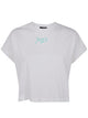 Balmain White Cotton T-Shirts Cropped Sleeve