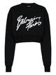 Balmain " Paris" Cropped Roundneck Sweater