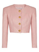 Balmain Long Sleeves Buttoned Lambskin Cropped Jacket