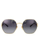 Gucci Gold-Gold-Grey Metal Sunglasses