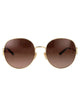 Gucci Gold-Gold-Brown Metal Sunglasses