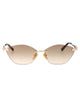 Gucci Gold-Ivory-Brown Metal Sunglasses