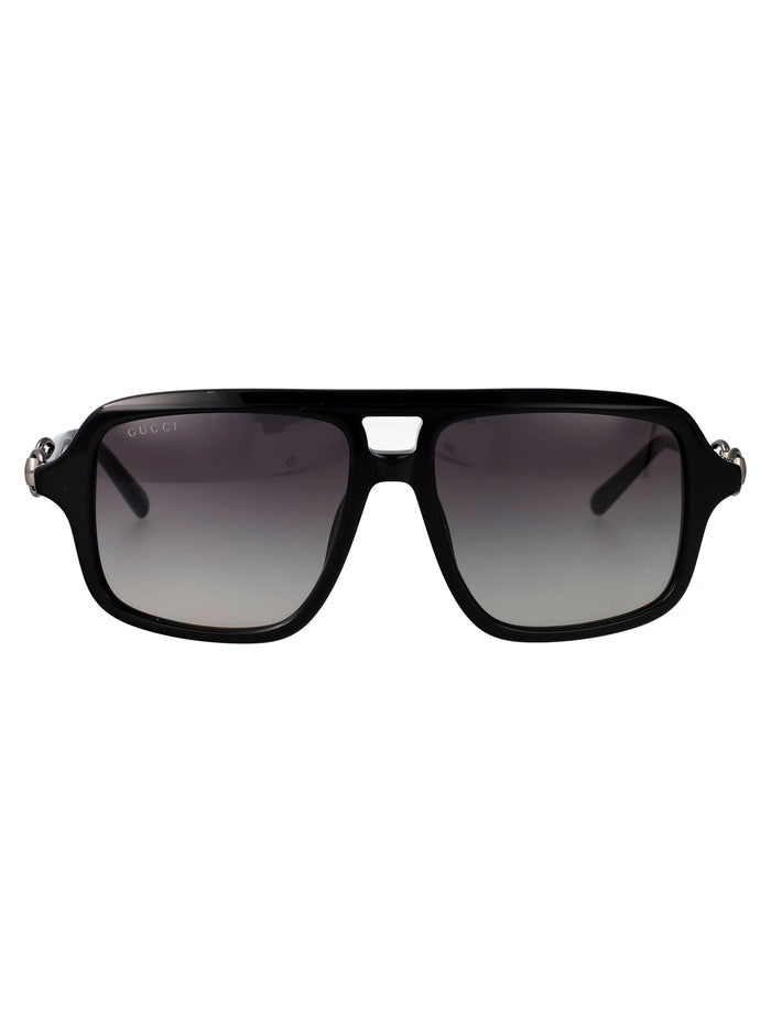 Gucci Black-Black-Grey Acetate Sunglasses