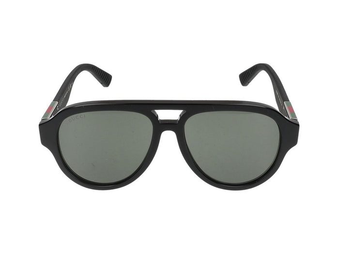 Gucci Black-Black-Grey Acetate Sunglasses