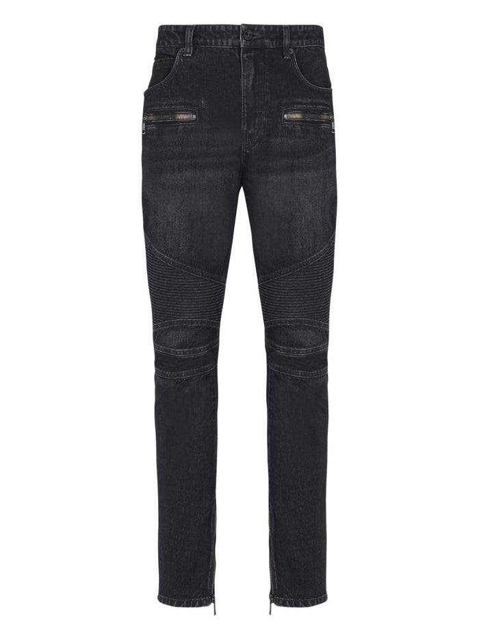 Balmain Biker Jeans Black Denim