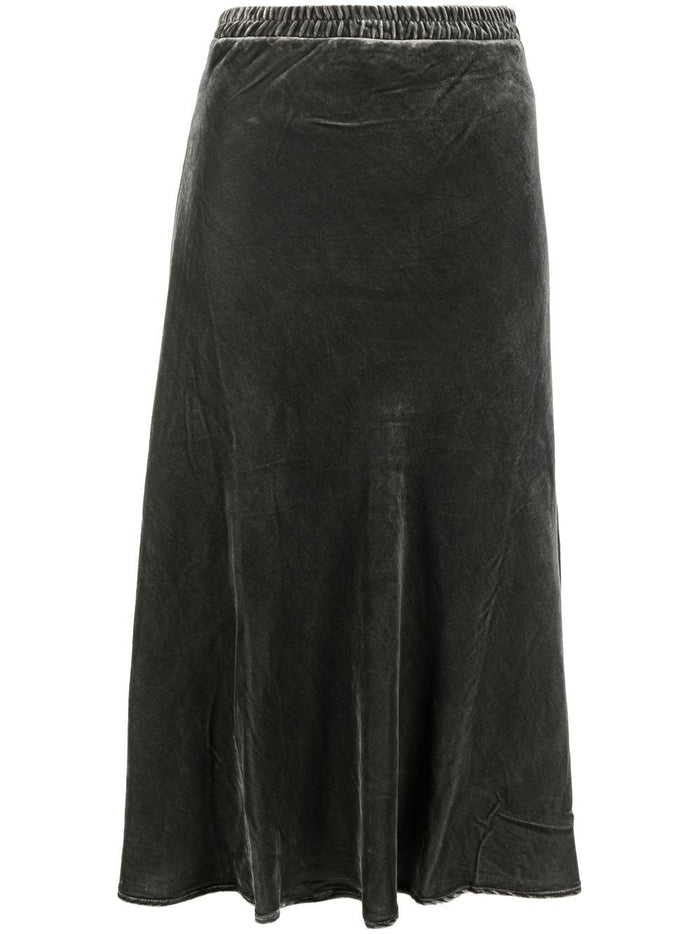 Gold Hawk Velvet Long Skirt