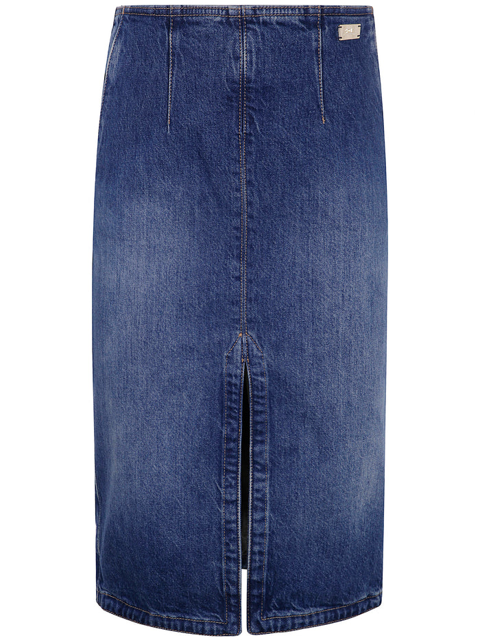 Elisabetta Franchi Denim Midi Skirt