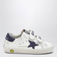 Golden Goose Old School Sneakers In White/Blue Leather