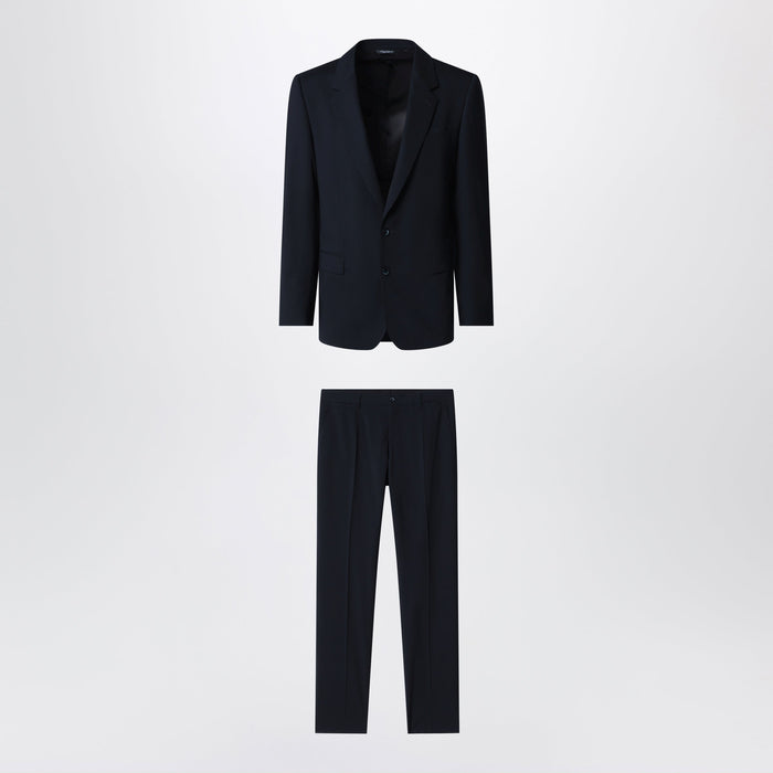 Dolce&Gabbana Martini Double-Breasted Dress In Blue Stretch Wool