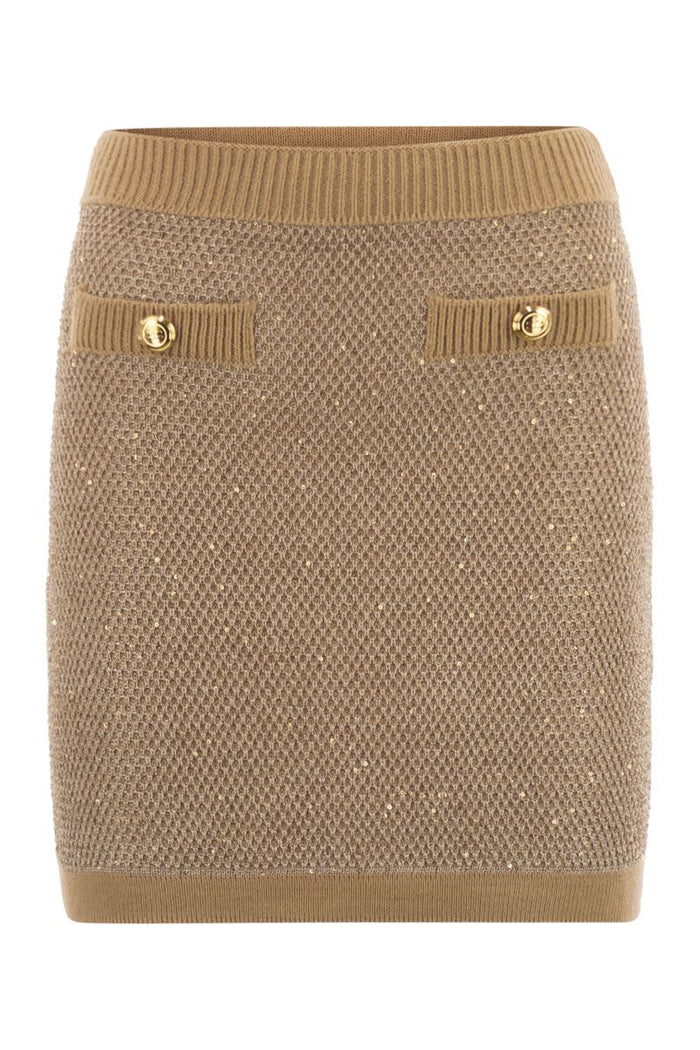 Elisabetta Franchi Gonna In Knit With Sequins