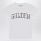 Golden Goose White T-Shirt With Glitter Logo
