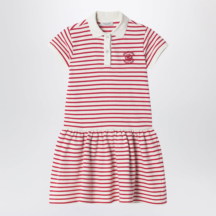 Golden Goose White/Red Striped Polo Dress
