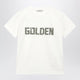 Golden Goose White Cotton T-Shirt With Logo Print