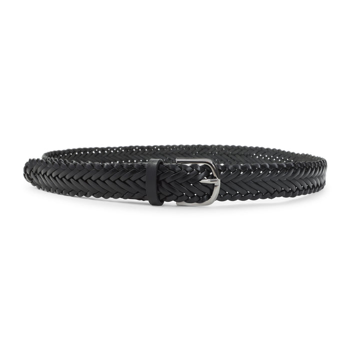 Giorgio Armani Black Woven Leather Belt