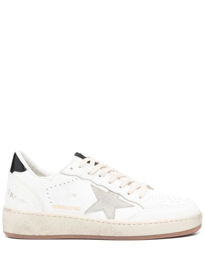 Golden Goose "Ballstar 2" Leather Upper And Spur Suede Star Shiny Leather Heel