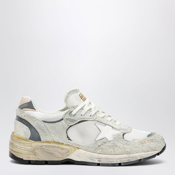 Golden Goose Dad-Star Trainers In Suede And White/Silver Mesh