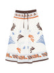 Herno Cotton Polyester Drawstring Patterned Midi Skirt